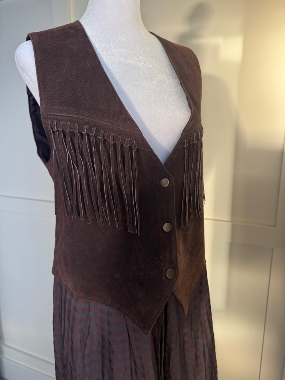 Brown Suede Fringe Vest
